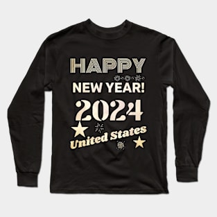 Happy New Year 2024 United States of America Long Sleeve T-Shirt